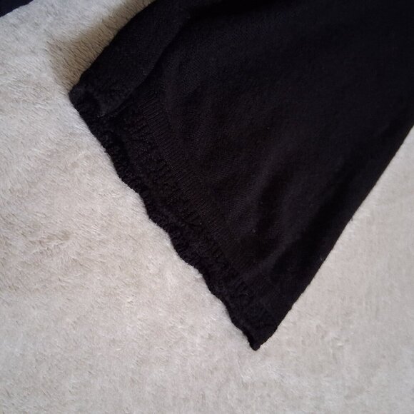 Soft Surroundings Women's 1X Black Knit Tiered Lace Bottom Hem Boho Cardigan - Picture 8 of 12